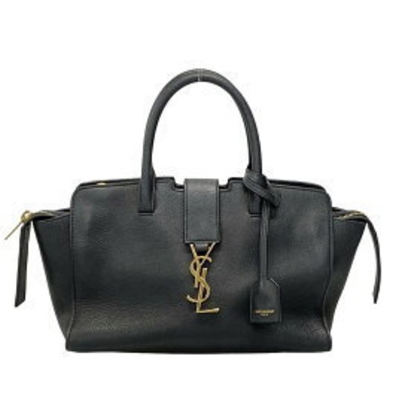 SAINT LAURENT PARIS Tote Downtown Handbag Black Leather - Picture 1 of 9
